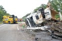 LKW umgestuerzt A 1 Rich Saarbruecken P114